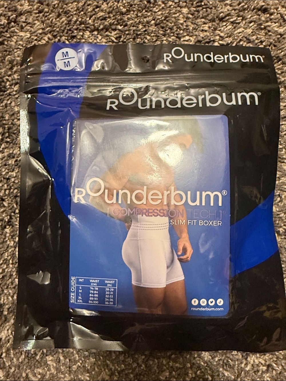 Rounderbum Compression Slim Fit Boxer Briefs - White (Men)